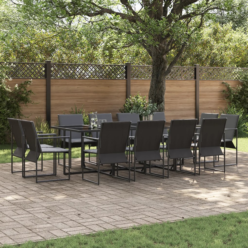 Conjunto de Jantar de Jardim com 16 Peças e Almofadas em Aço e Textilene