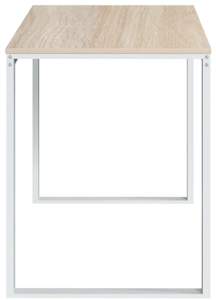 Secretária computador 110x60x73cm contraplacado branco/carvalho