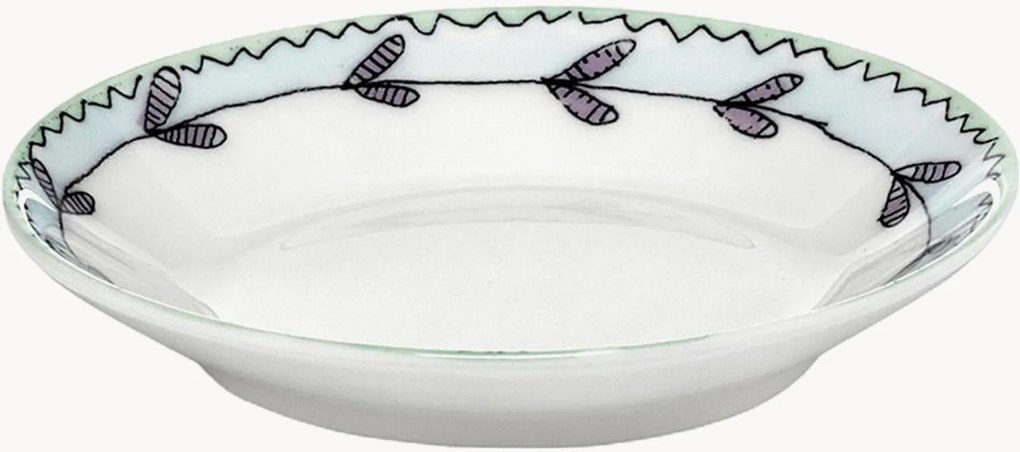 Pratos de sobremesa em porcelana Fine Bone China Midnight Flowers, conjunto de 2