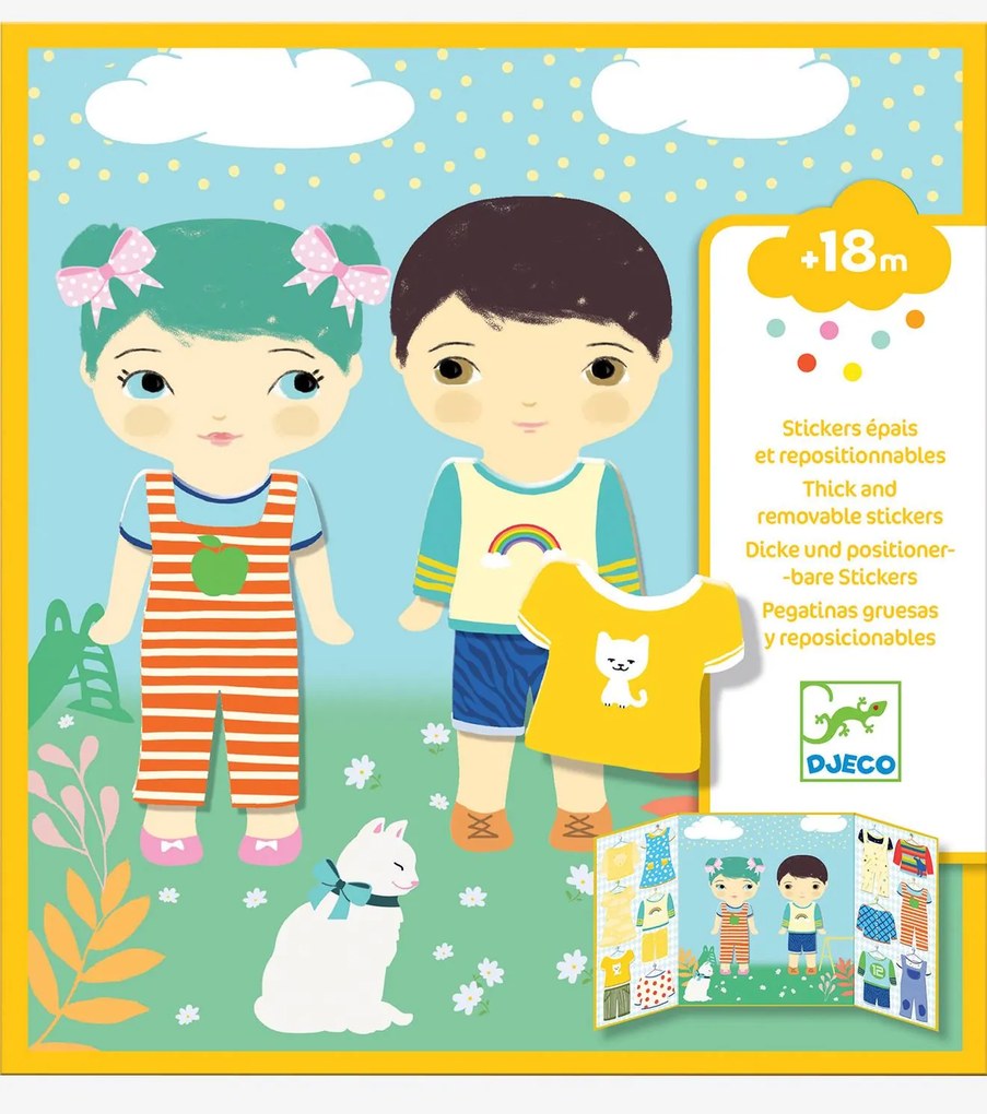 Autocolantes reposicionáveis Djeco amarelo