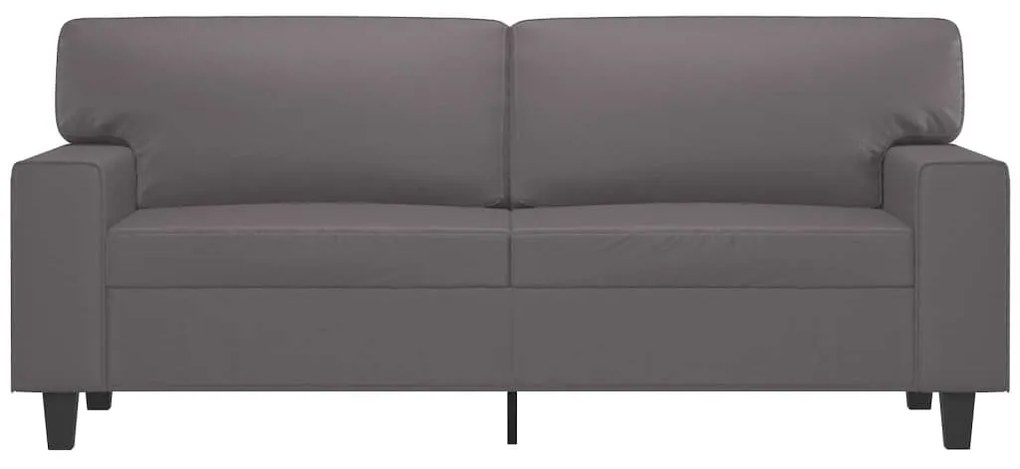 Sofá de 2 lugares 140 cm couro artificial cinza