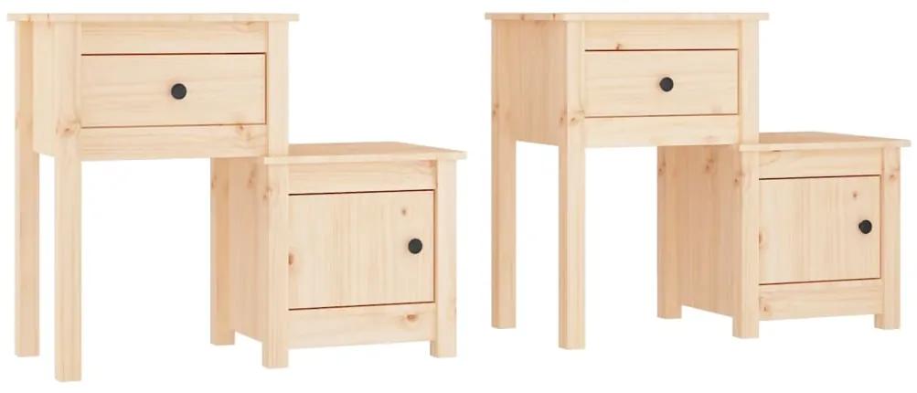 Mesas de cabeceira 2 pcs 79,5x38x65,5 cm madeira pinho maciça