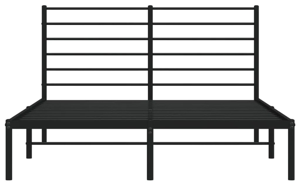 Estrutura de cama com cabeceira 140x190 cm metal preto