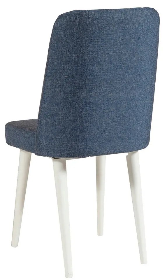 Conjunto de Mesa de Jantar Extensível e Cadeiras Vina – Branco e Azul