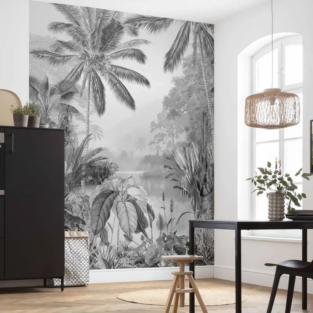 434248 Komar Fotomural Lac Tropical Black & White 200x270 cm
