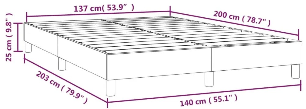 Estrutura de cama 140x200cm couro artificial castanho