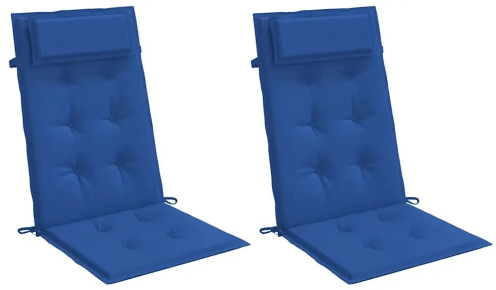 Almofadões cadeira encosto alto 2 pcs tecido oxford azul real