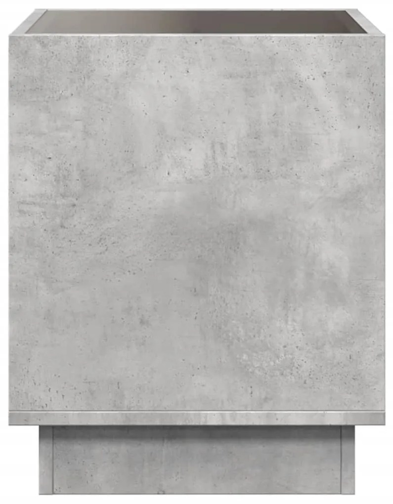 Mesa de cabeceira c/ LED Infinity 50x50x50 cm cinzento cimento