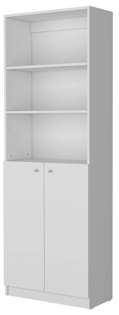 Estante alta  Cozinha uo escritório 2P Home com 2 portas e 3 prateleiras, 180,6 x 62,8 x 29,9 cm Branco