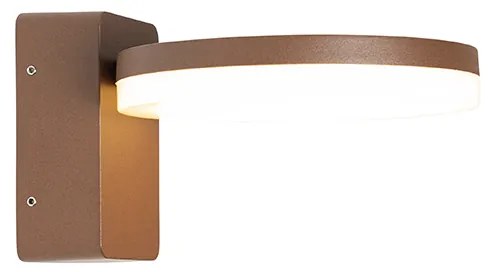 Candeeiro de parede exterior moderno castanho ferrugem com LED IP54 - Esmee Moderno