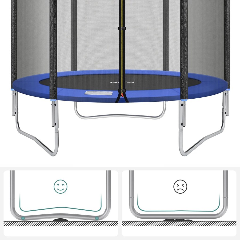 Trampolim Ø 183 cm com rede de segurança preto-azul