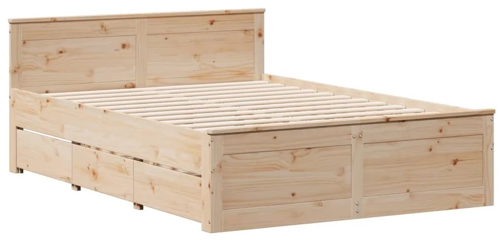 Cama com estante sem colchão 140x190 cm pinho maciço