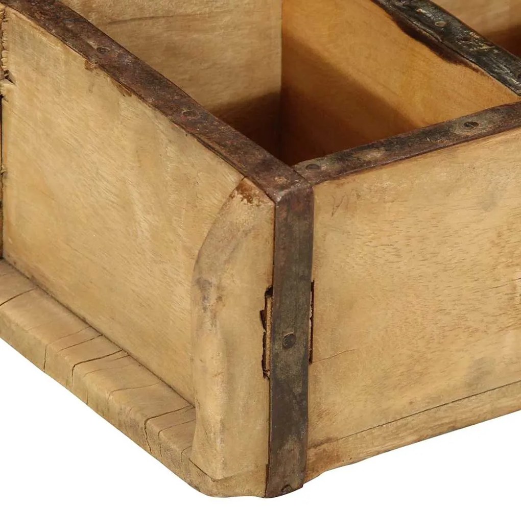 Conjuntos de bandejas vidaXL 4 pcs 30x14x9 cm Madeira Sólida Reclamada