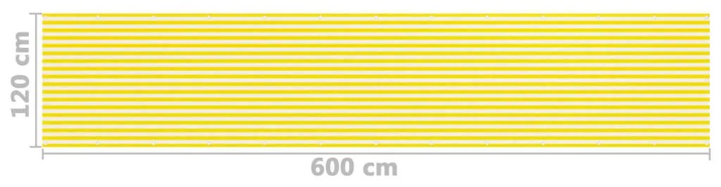 Tela de varanda 120x600 cm PEAD amarelo e branco