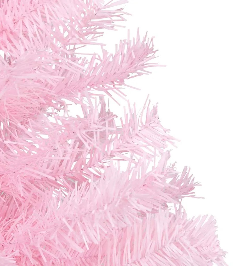 Árvore Natal artificial pré-iluminada c/ bolas PVC rosa