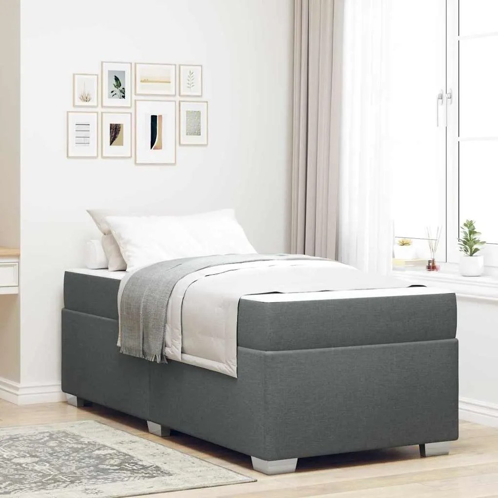vidaXL Estrutura da Cama Outros Cinzento escuro 90 x 190 cm tecido
