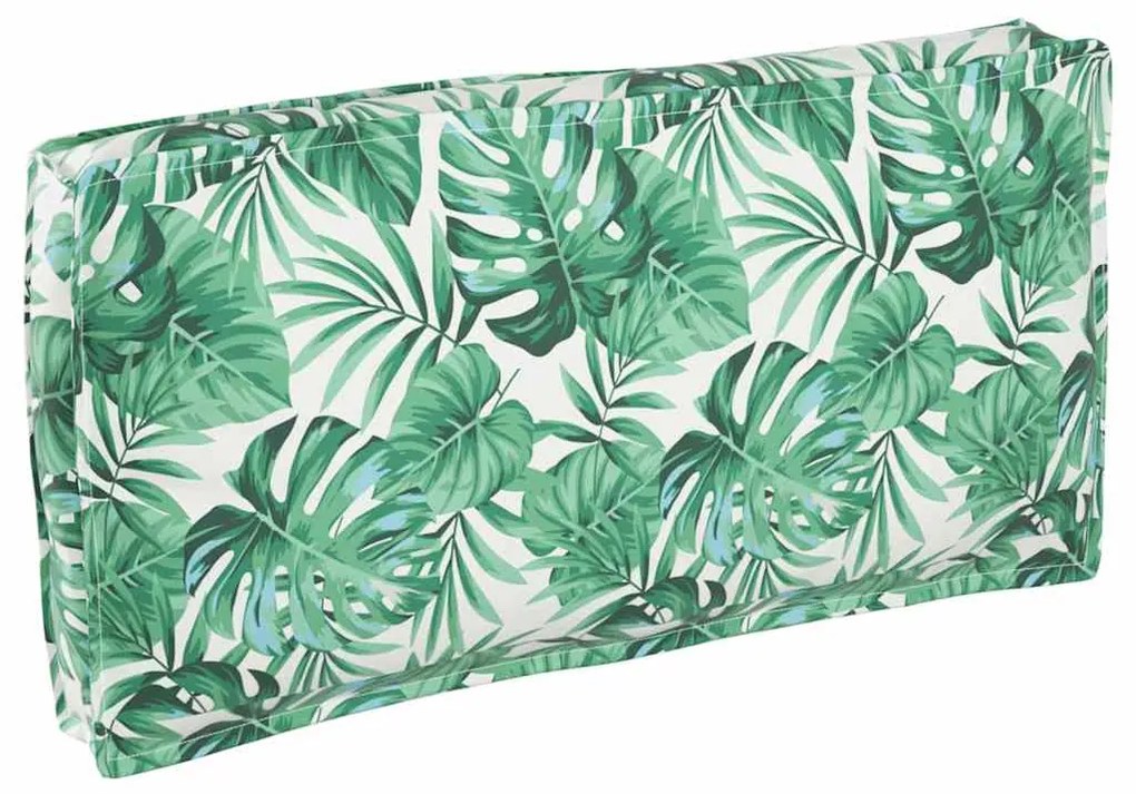 vidaXL Almofada de pallet para assento e costa, estampa de folhas 120x60x12 cm, tecido Oxford