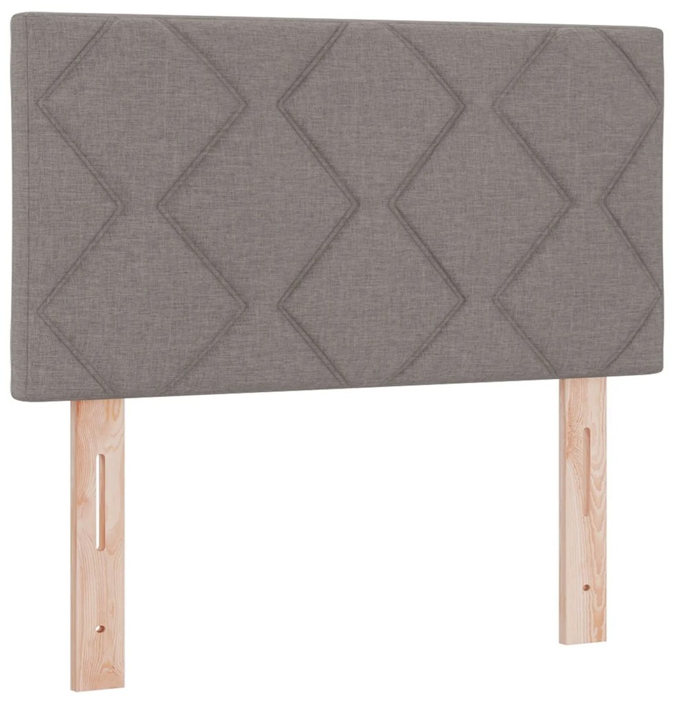 Cama Box com Colchão & LED Taupe 80x200 cm Tecido