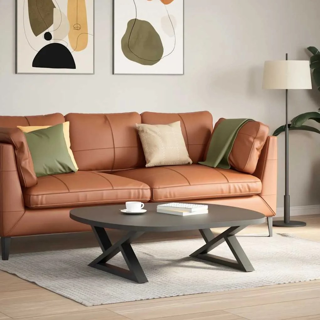 Pés para mesa de centro 2 peças antracite 70x(30-31,3) cm aço