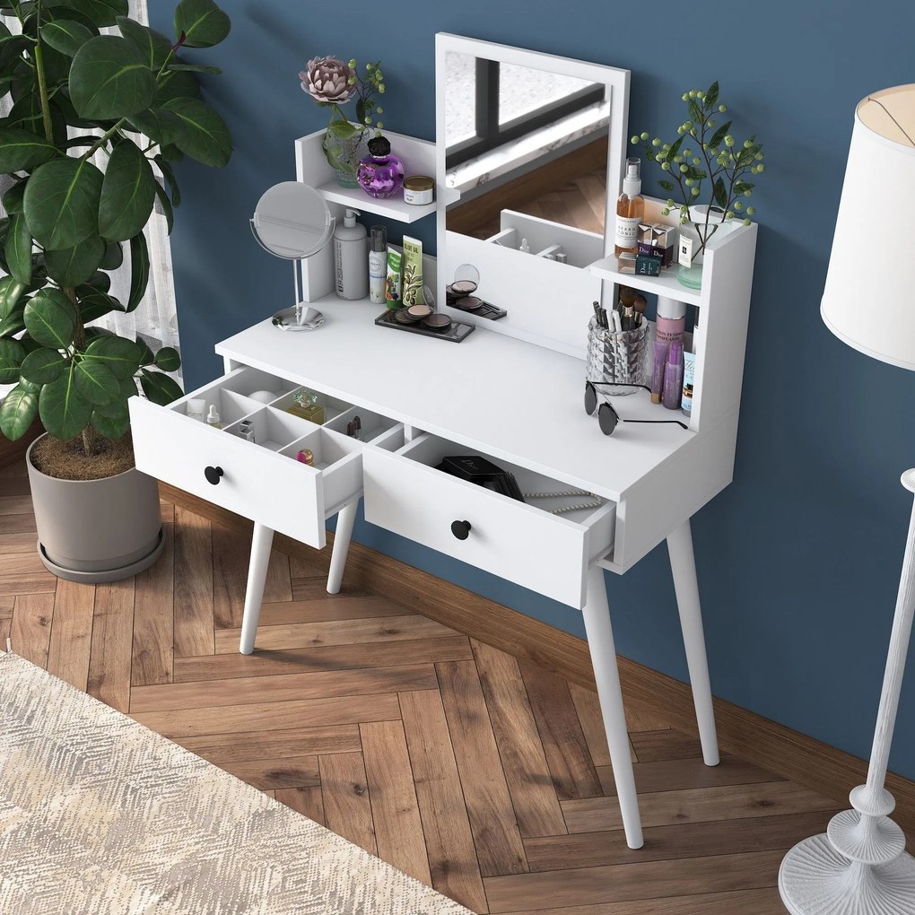 Mesa de Maquilhagem BJ102 – Branco – 103x111,8x40 cm