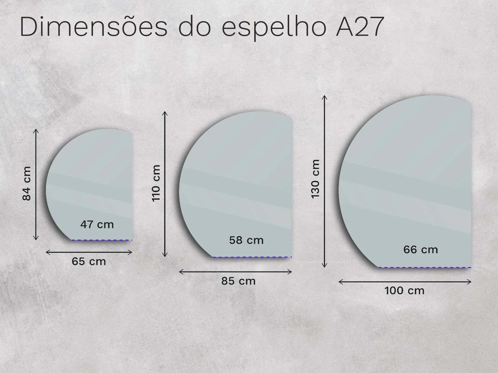 Espelho atípico com iluminação A27