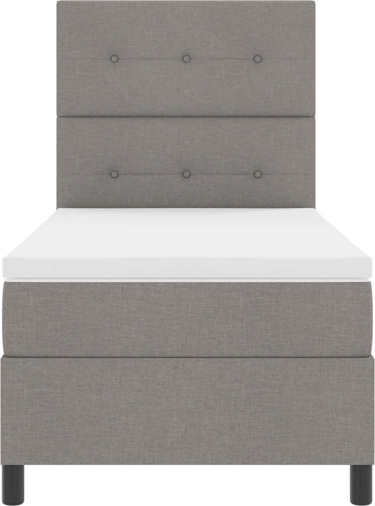 vidaXL Cama Box com colchão Cinzento-acastanhado 80 x 200 cm tecido