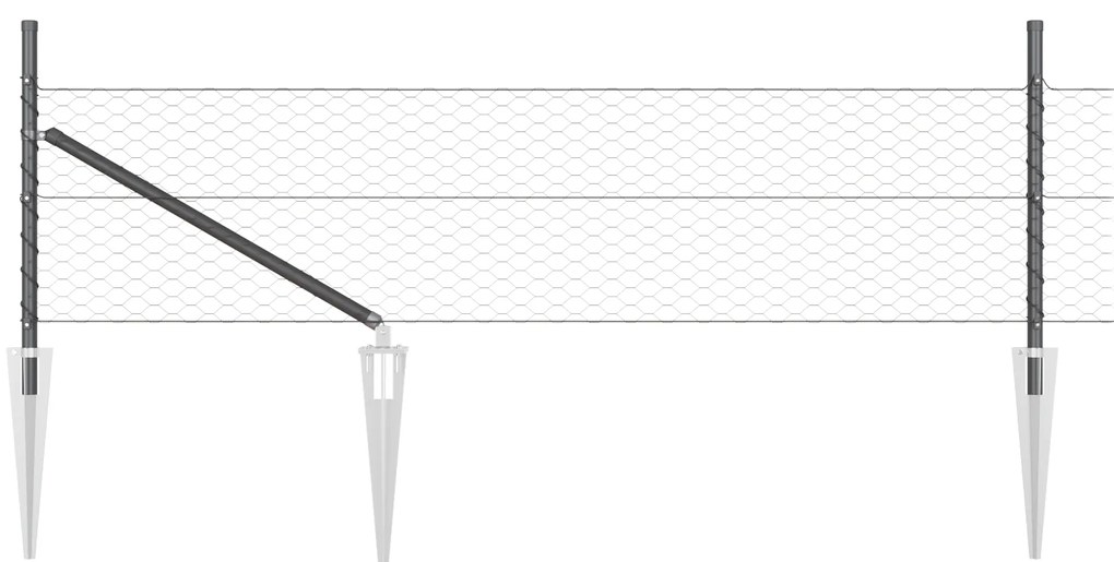 Cerca Hexagonal vidaXL Cinza 0.4x50 m Aço