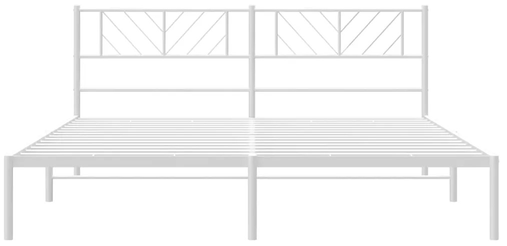 Estrutura de cama com cabeceira 200x200 cm metal branco