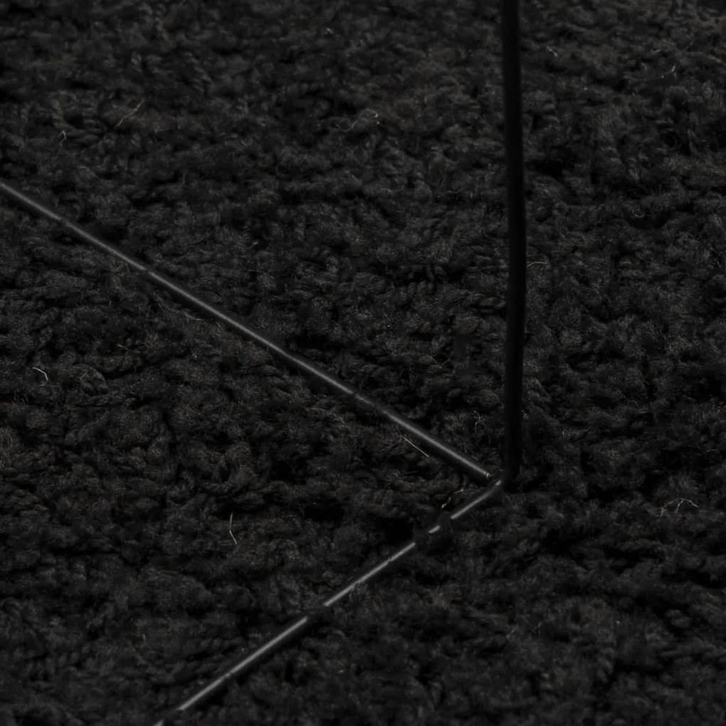 Tapete shaggy de pelo alto PAMPLONA Ø 240 cm preto