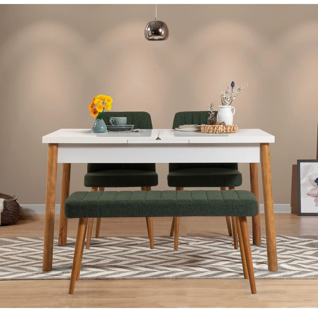 Conjunto de Mesa de Jantar Extensível Santiago – Pinho Atlântico, Bran