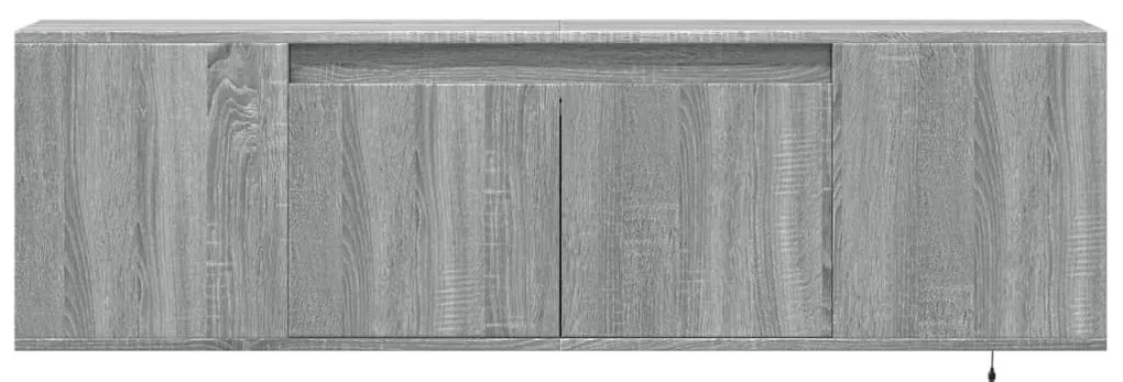 Móvel de parede p/ TV c/luzes LED 135x31x39,5cm cinzento sonoma