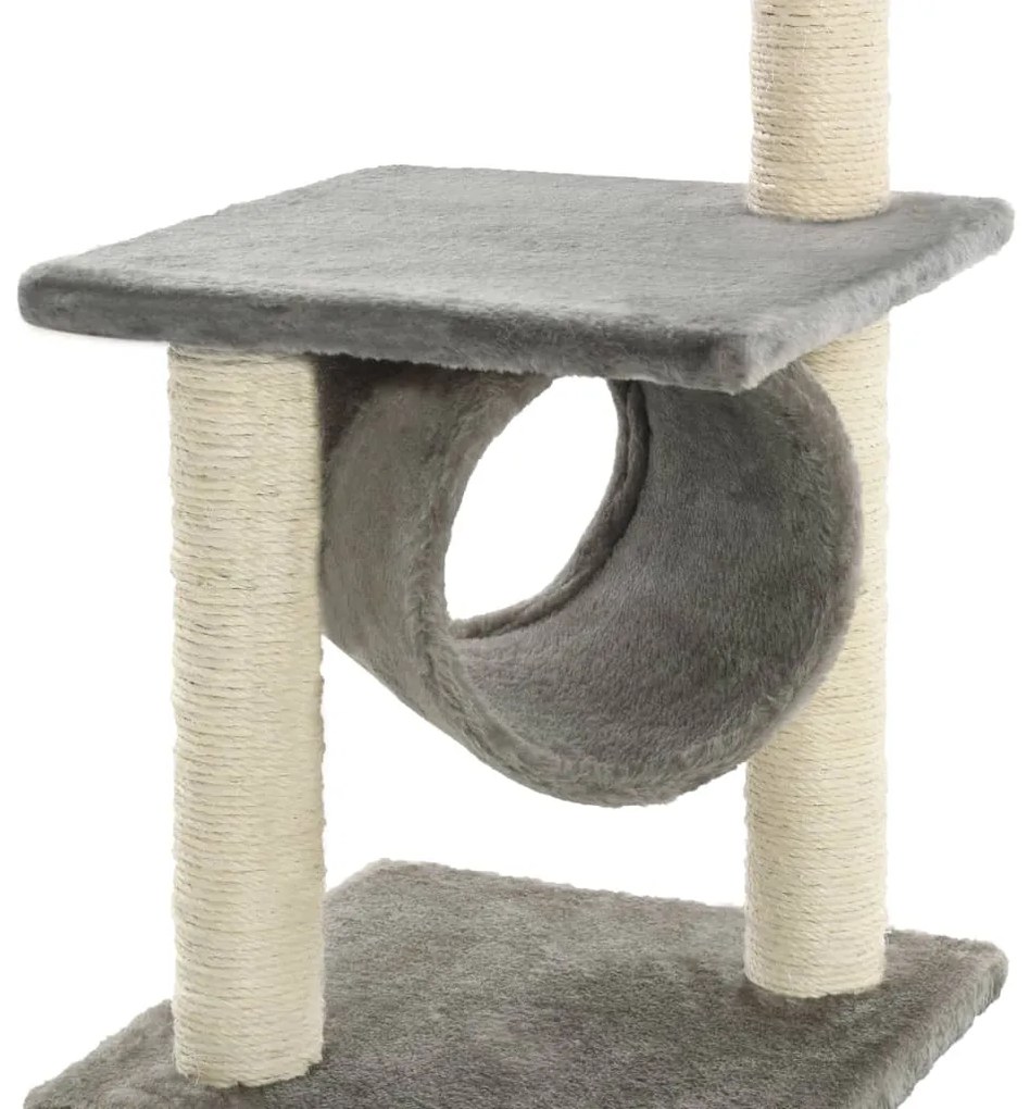 Árvore com postes arranhadores sisal 65 cm cinzento