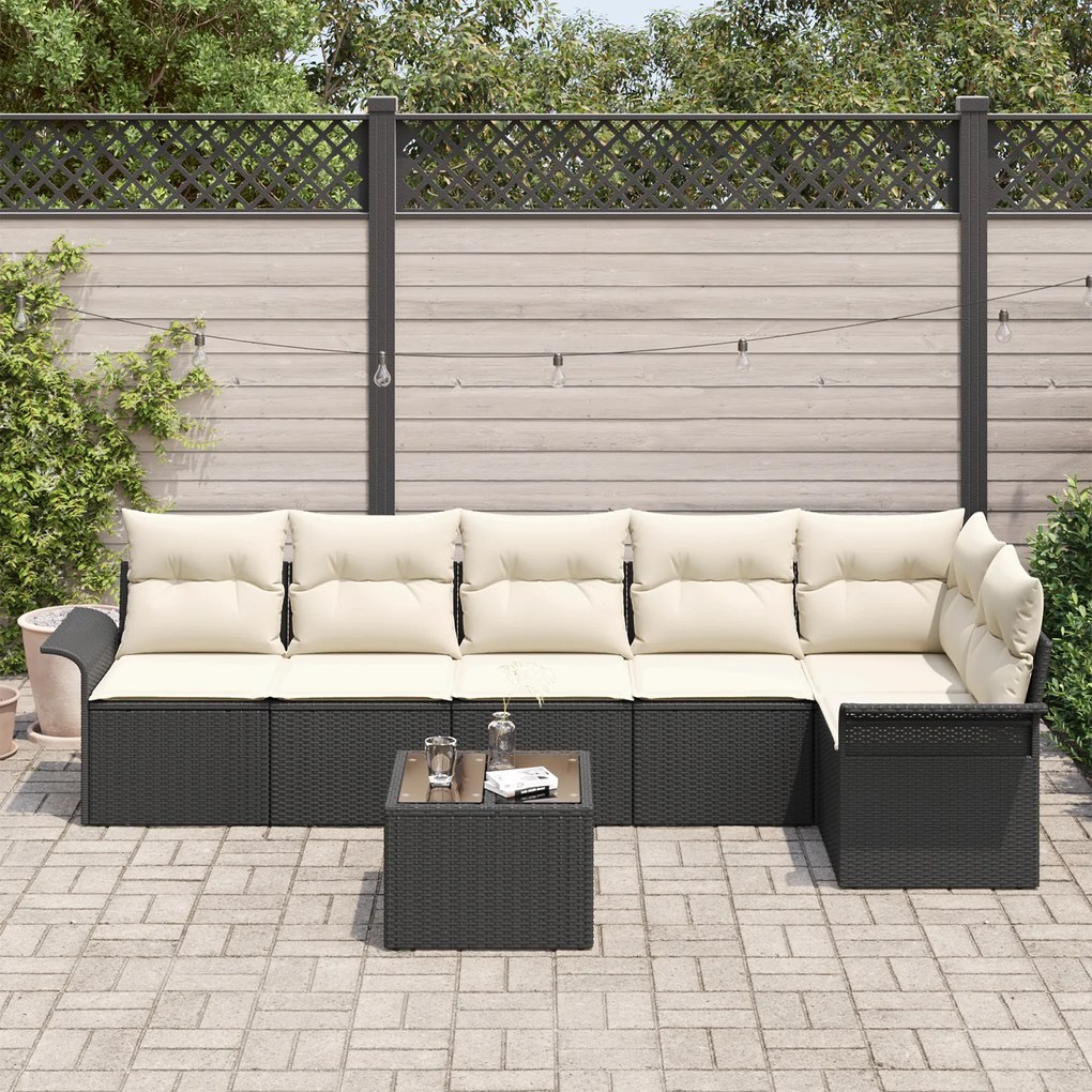 Conjunto de Sofá de Jardim vidaXL de 6 Peças com Almofadas Rattan Poli