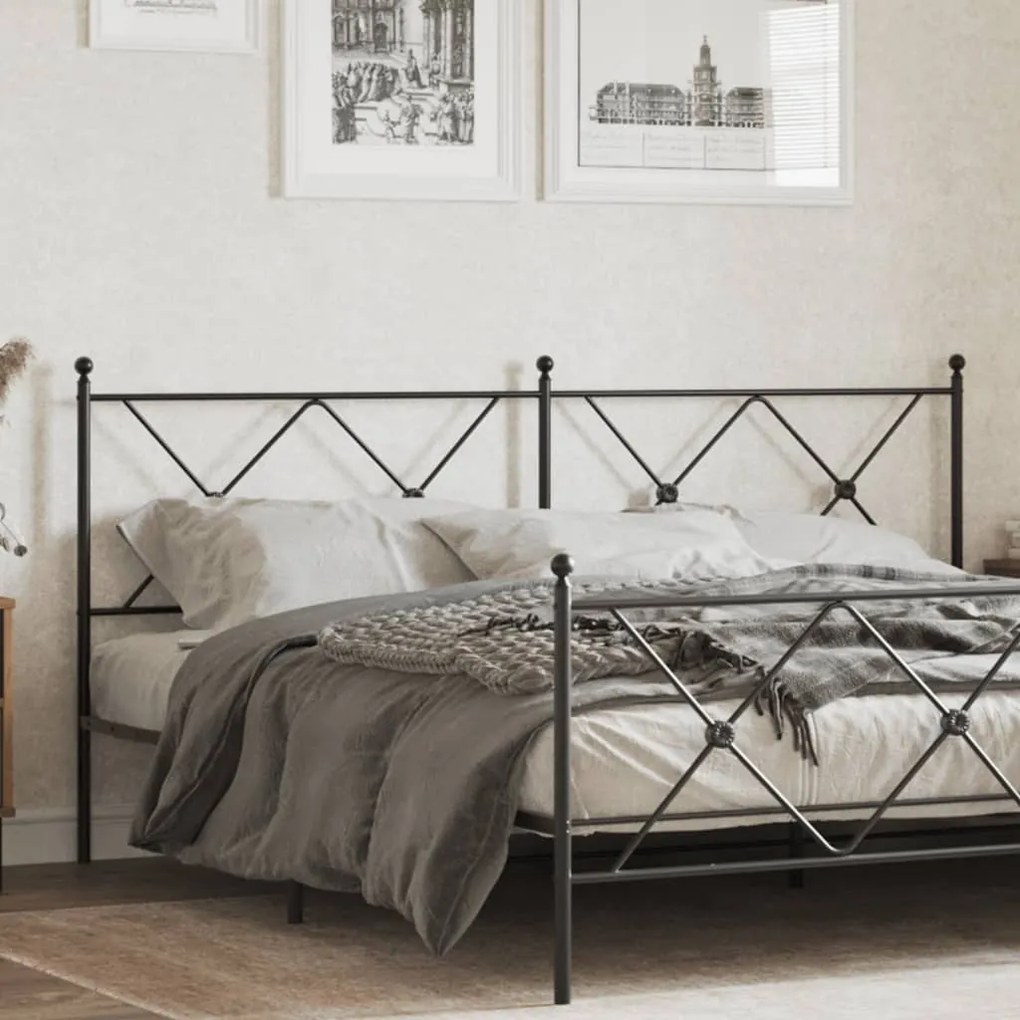 Cabeceira de cama 180 cm metal preto