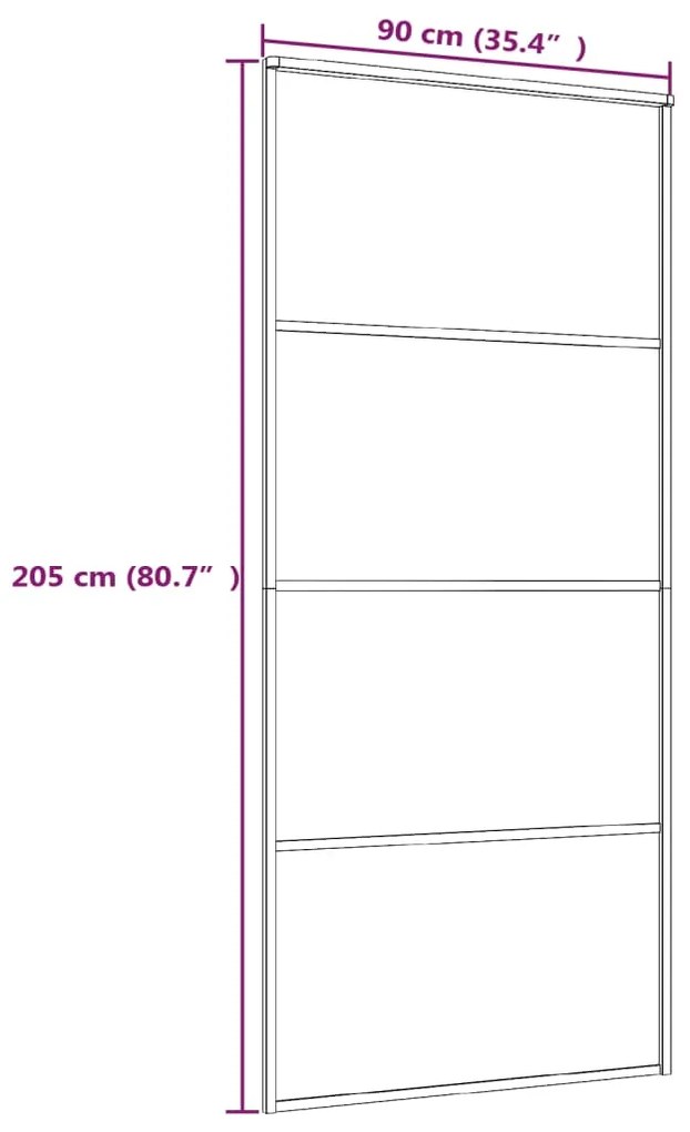 Porta deslizante em vidro ESG e alumínio 90x205 cm branco