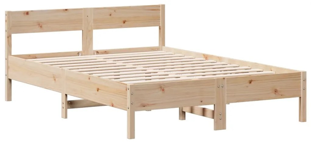 Cama com estante sem colchão 140x190 cm pinho maciço