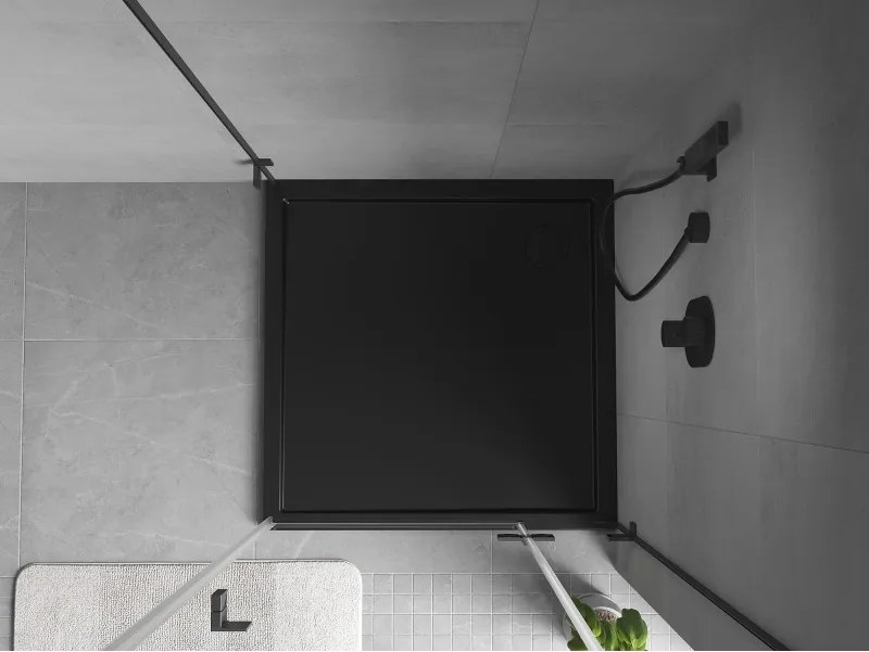 Mexen Flow base de chuveiro quadrada slim 120 x 120 cm, preto mate - 46S701212