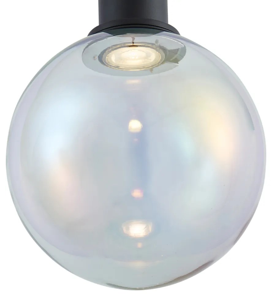 Candeeiro suspenso de design preto com vidro arco-íris 20cm - Mallon