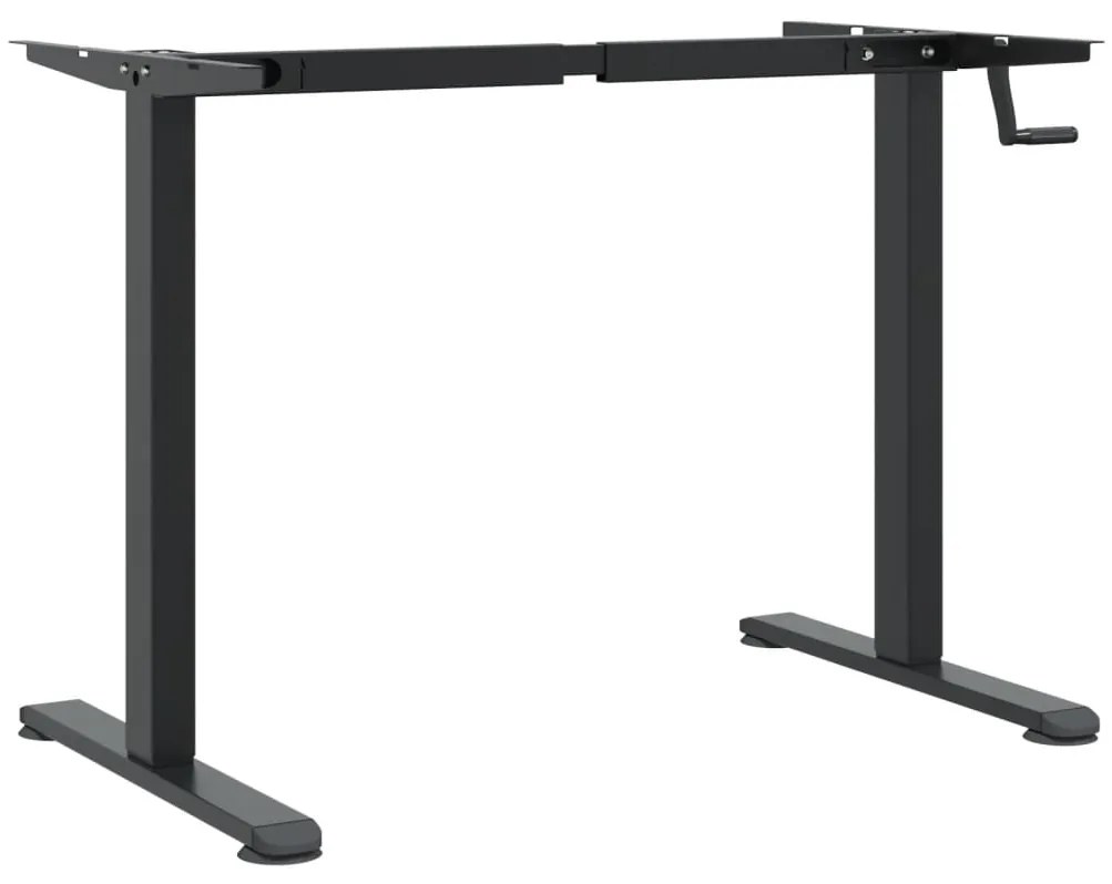 Estrutura de secretária de pé (94-135)x60x(70-114)cm aço preto
