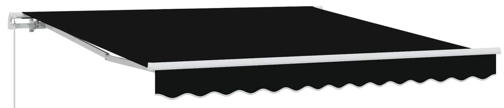 vidaXL Toldo Retrátil Manual Preto 350 x 250 cm Poliéster e Alumínio