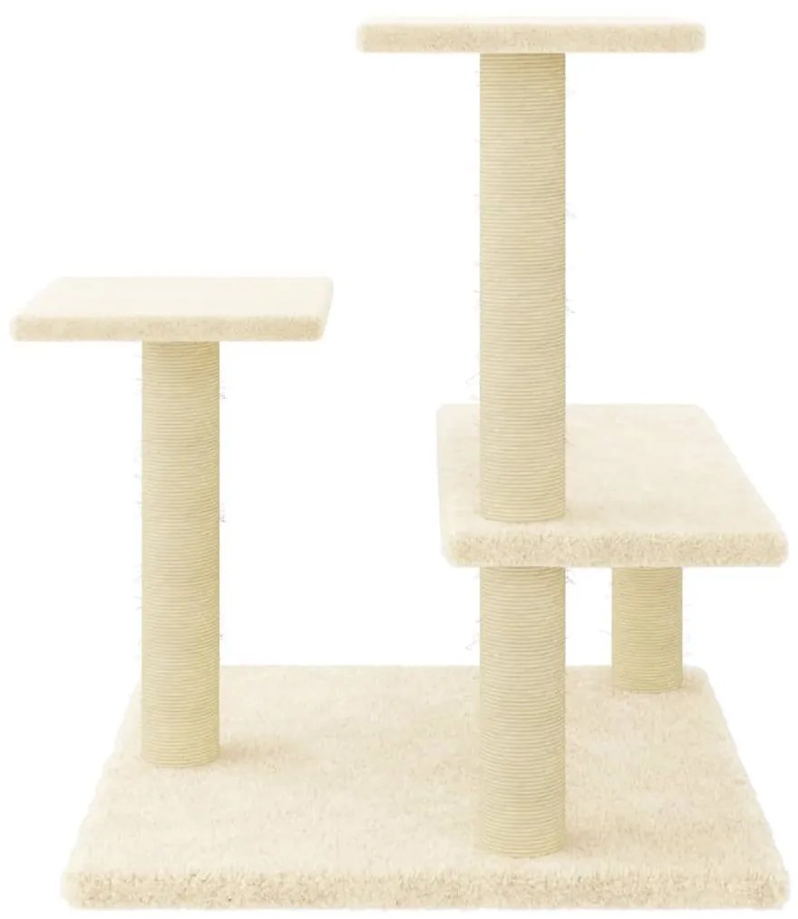 Árvore p/ gatos c/ postes arranhadores sisal 61 cm cor creme