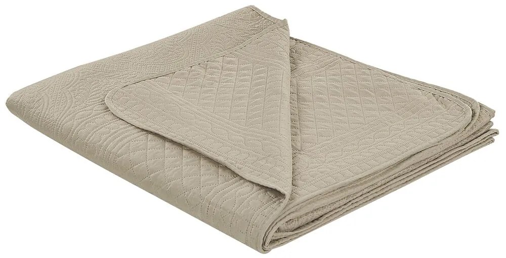 Colcha com relevo taupe 220 x 240 cm SHUSH Beliani