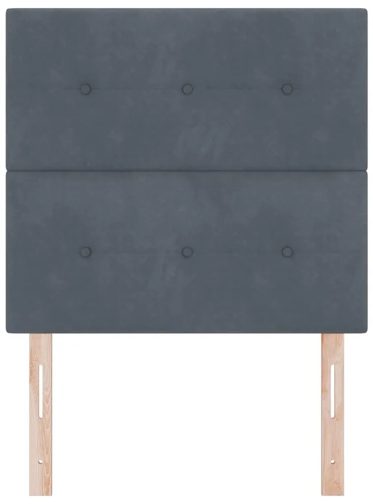 Cabeceira LED vidaXL Cinza Escuro 100 cm Veludo