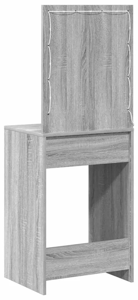 mesa de maquilhagem vidaXL com luzes LED Cinzento Sonoma 50x41x135 cm
