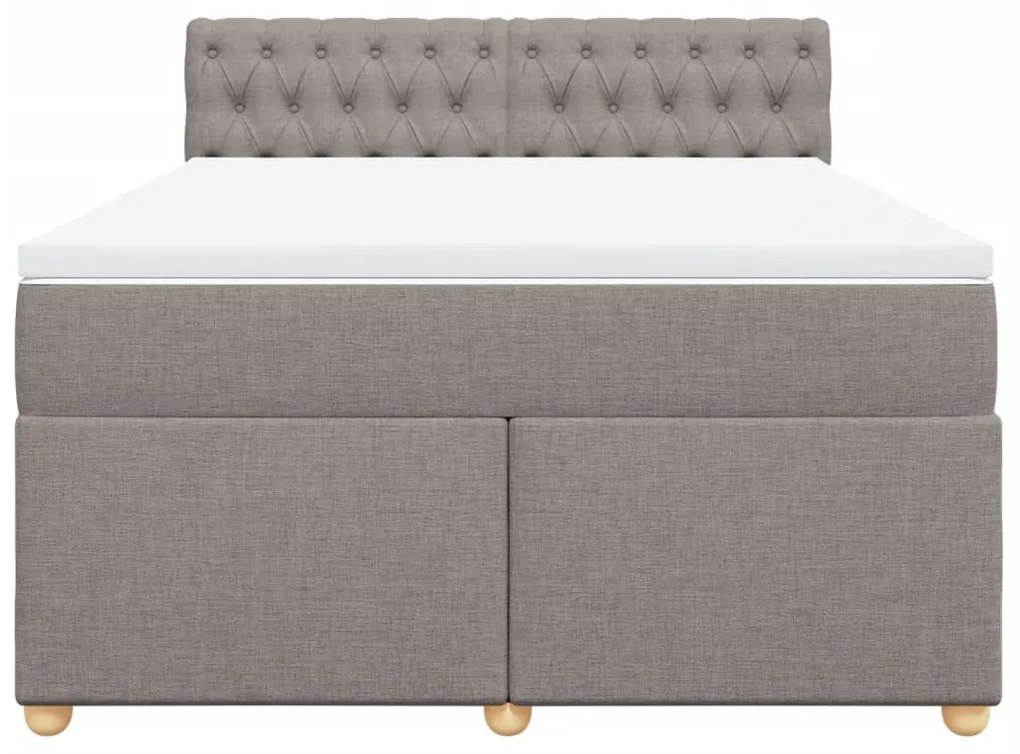 Cama com molas/colchão 160x200 cm tecido castanho-acinzentado