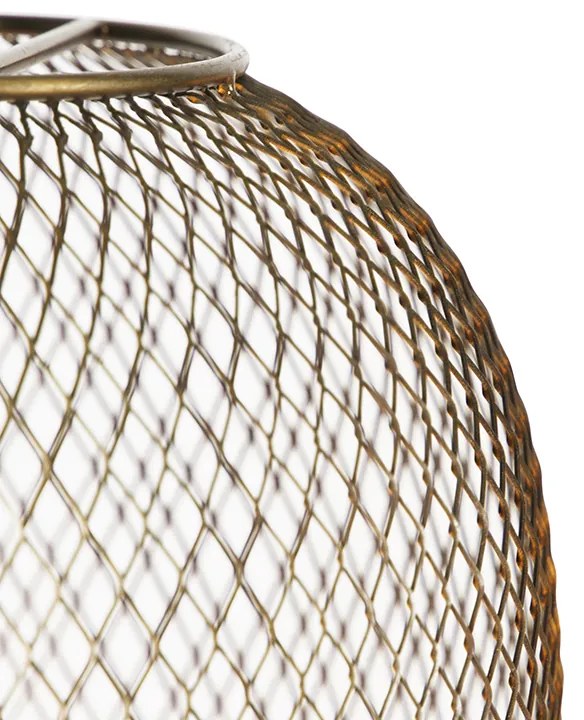 Candeeiro suspenso moderno latão 3-luzes - WAYA Mesh Moderno