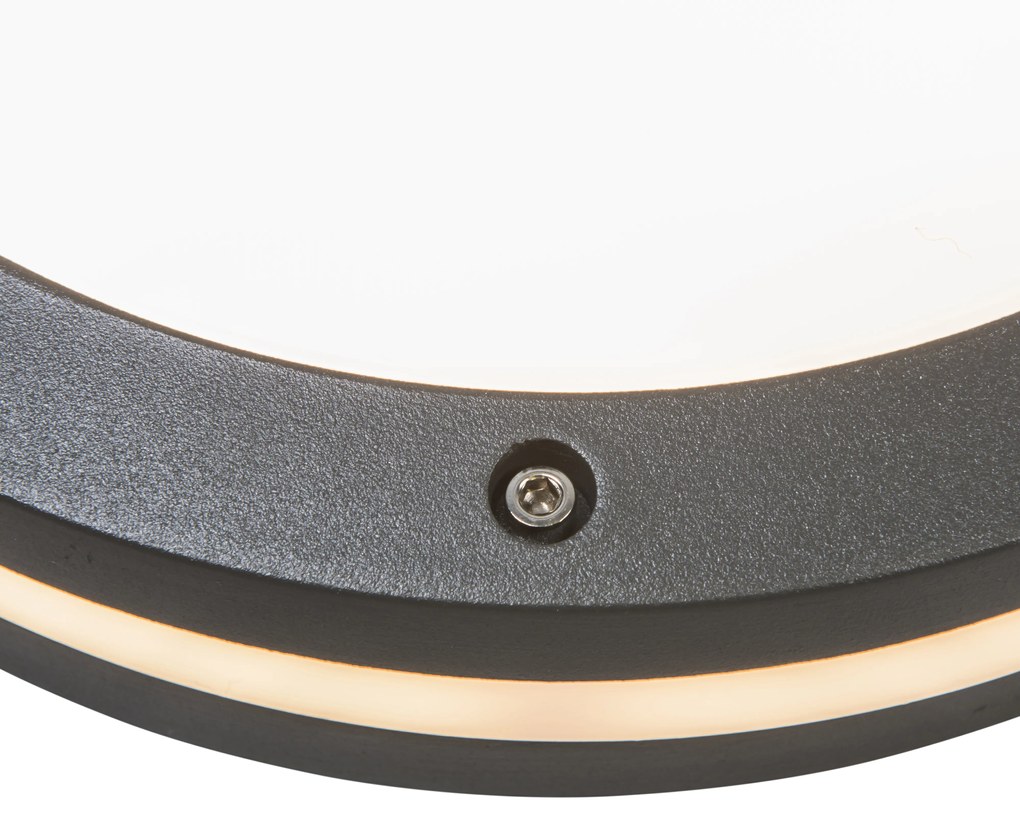Candeeiro de parede e teto cinzento escuro 2 luzes IP54 - Glow Moderno