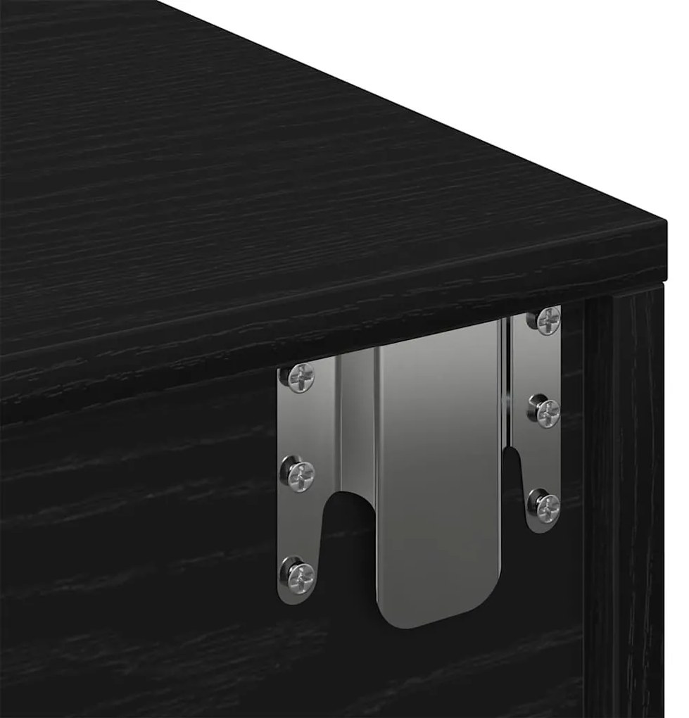 Prateleira parede c/ gavetas 80x33x17 cm deriv. madeira preto