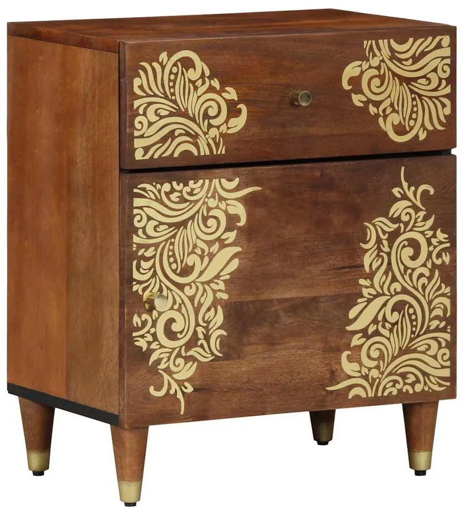 vidaXL Mesa de cabeceira com porta Marrom mel 50 x 33 x 60 cm