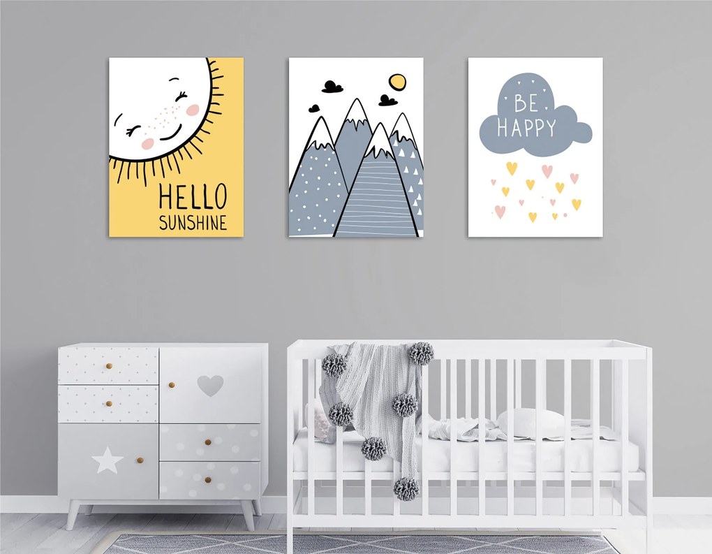Pintura Decorativa em Tela UDC04 – Multicolor – 30 x 40 cm (3 Peças)
